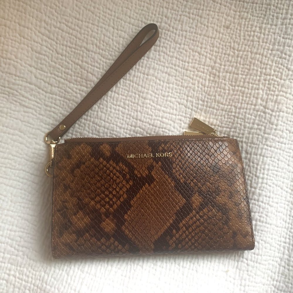Snake Print Michael Kors Wristlet Wallet